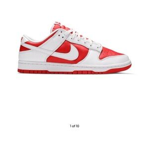 Nike White and Red Athletic Shoes